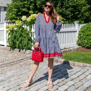 Sail to Sable Charlotte Gingham Dress with Grosgrain Trim Size XS New with tags!